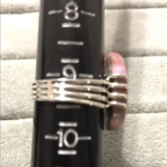 New Sterling Silver Cobalto Calcite Rectangular Ring Size 9.25-9.5 Crystal Gems - Picture 4 of 16